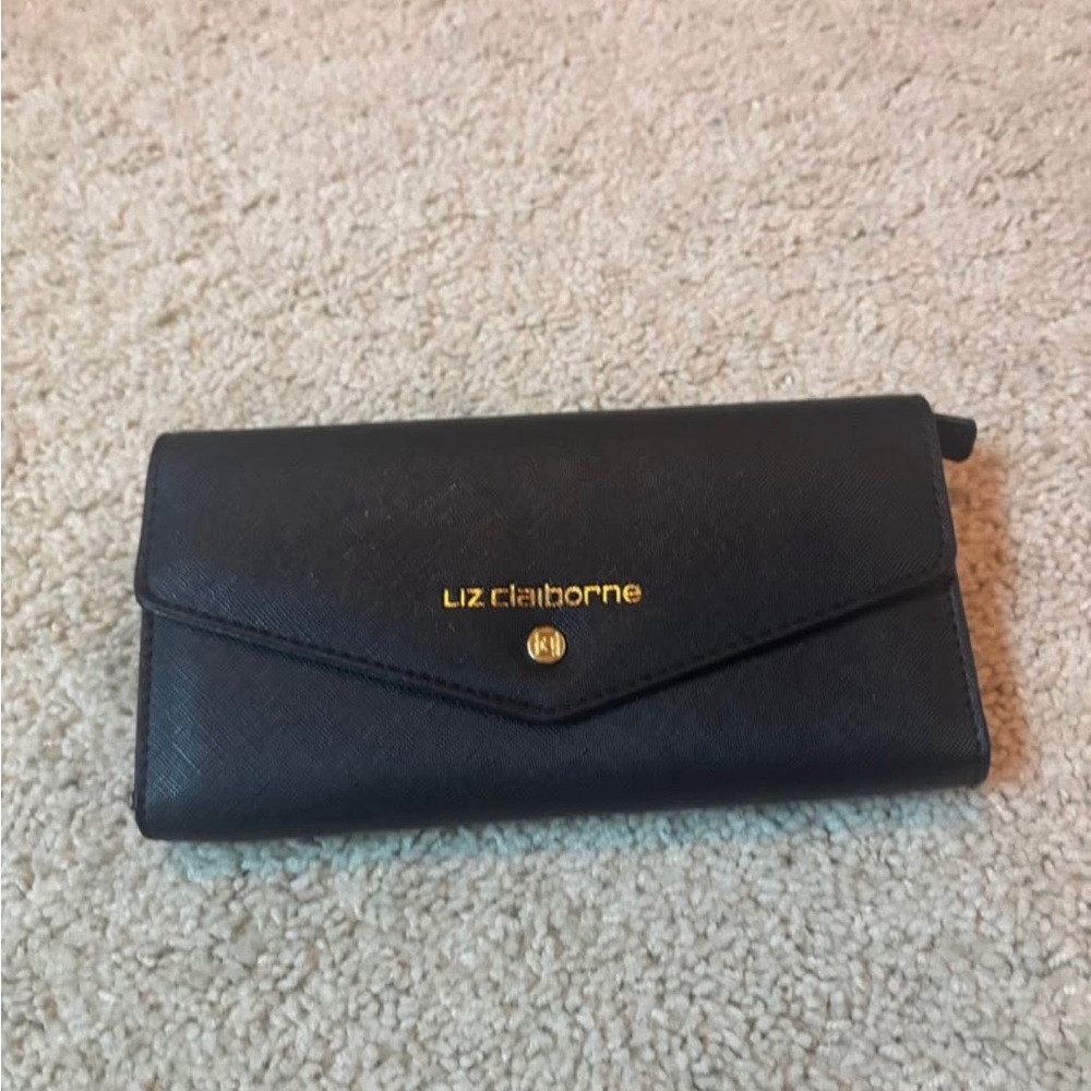 Liz Claiborne Black Envelope Wallet